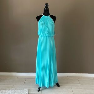 Aqua Halter Evening Dress | New | Size 4